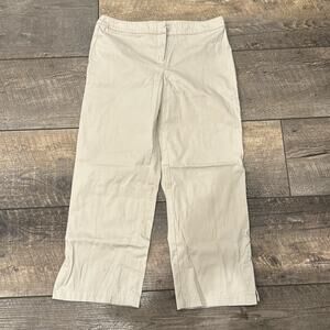 CAbi Lightweight Straight Leg Cropped Khaki Pants Sand Size 4